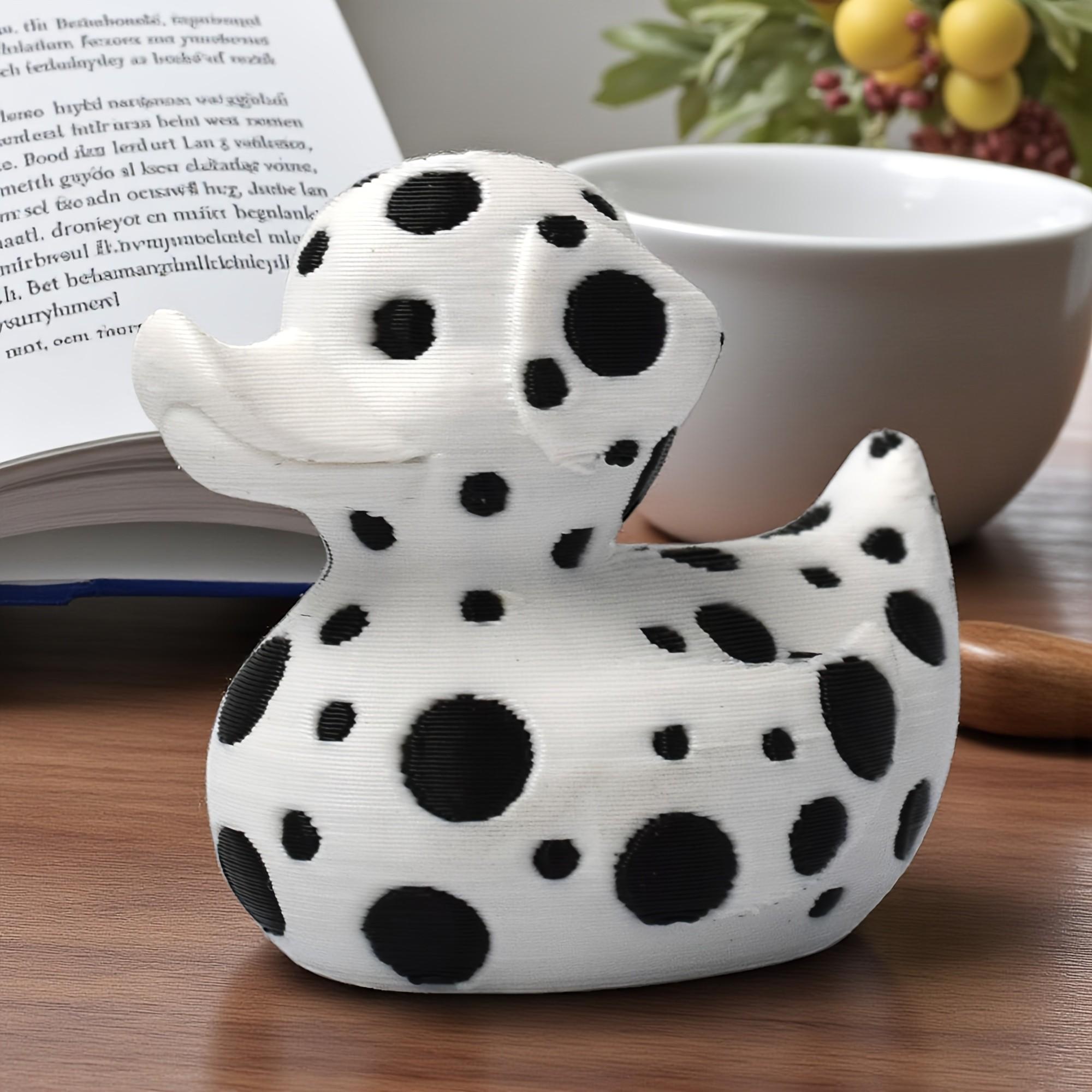 Cute Spotted Dog Style Duck Figurine, Desktop Fresh Decoration, Study Fun Display, New Year Valentine's Day Unique Gift