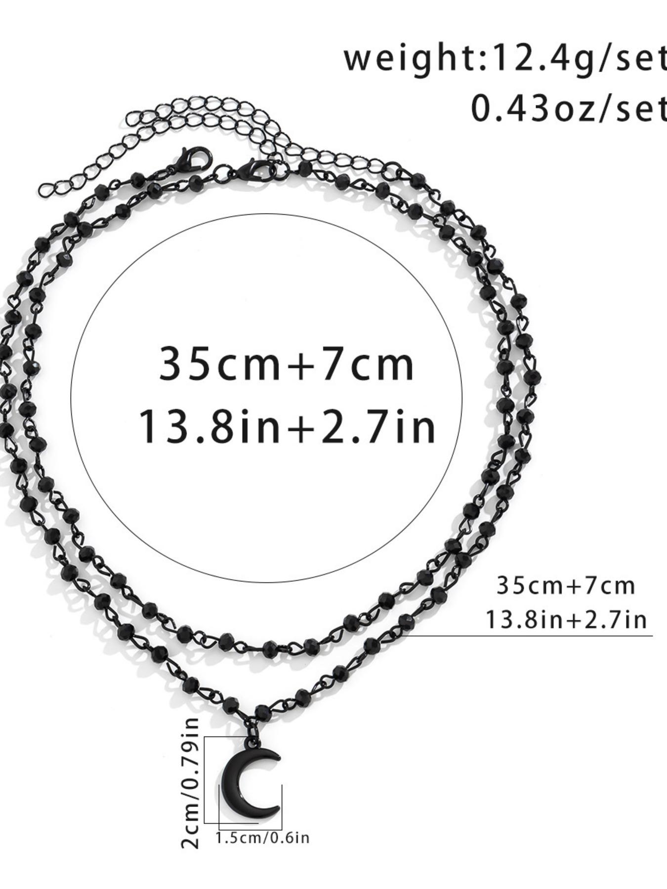 Moon Fringe Necklace Dark Hip Hop Style, Lightweight Design, Versatile Single Layer Round Pendant Necklace, All Seasons Party Jewelry