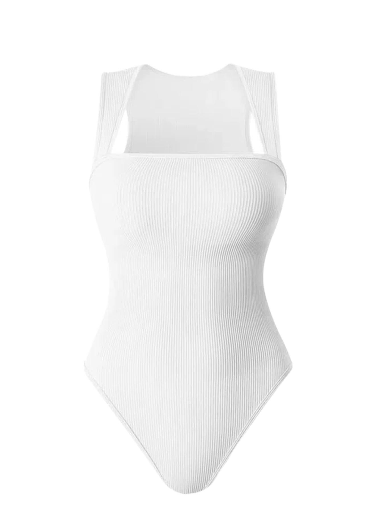 Women's Shapewear Bodysuit, Comfortable Casual Style Tummy Control & Butt Lifting, Daily Wear Crop Compression Shirt, Knitted Slimming Fitness