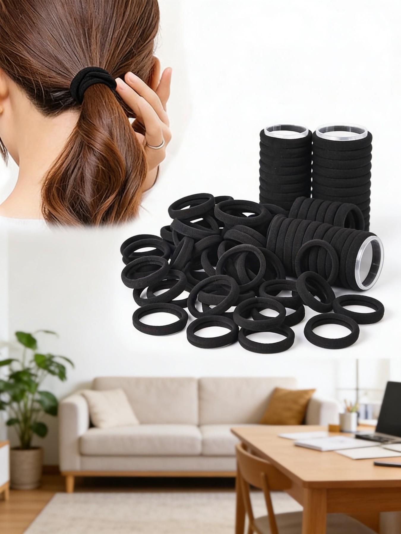 50-Pack Hair Ties, Seamless High Elasticity, No Pulling, Suitable for All Hair Types, High Elastic Ponytail Bands, Won't Catch Accessories