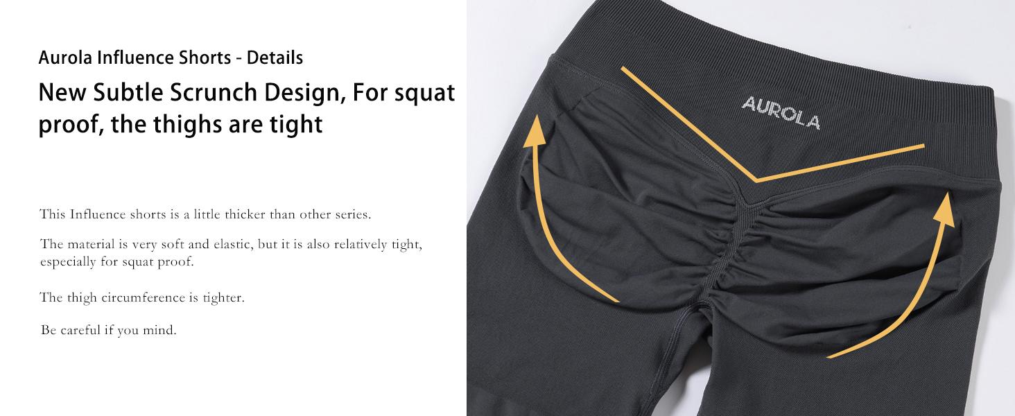 AUROLA Influence Collection Workout Shorts for Women,No Roll Up Squat Proof New Scrunch Seamless Compression Gym Impact Short 4.5" Inseam SpringStatements