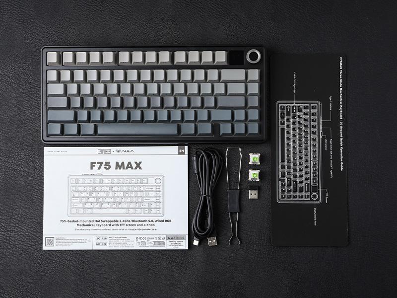 (NEW) Aula F75 MAX Wireless Mechanical Keyboard with TFT Screen and Knob, Gasket Gaming Keyboard in 75% Layout, Hot Swappable, RGB Backlight, for PC/Mac/Linux (Black Gradient) (NEW) Aula F75 MAX Wireless Mechanical Keyboard with TFT Screen and Knob, Gasket Gaming Keyboard in 75% Layout, Hot Swappable, RGB Backlight, for PC/Mac/Linux (Black Gradient)