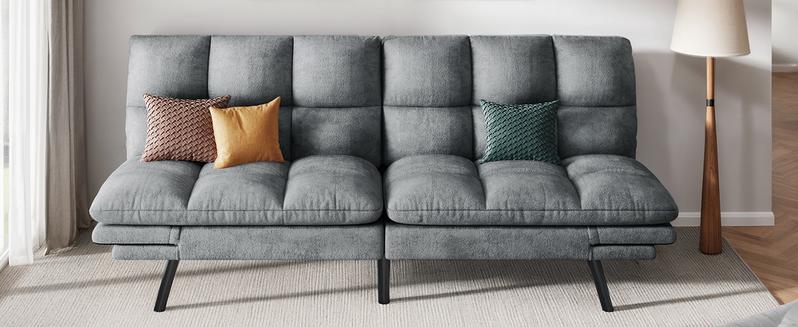 DWVO 70″ Convertible Futon Sofa Bed, Cat-Scratch-Proof Fabric Futon Couch with Adjustable Backrest and Armrest, Modern Loveseat Sleeper for Living Room Home Office, Dark Grey DWVO 70″ Convertible Futon Sofa Bed, Cat-Scratch-Proof Fabric Futon Couch with Adjustable Backrest and Armrest, Modern Loveseat Sleeper for Living Room Home Office, Dark Grey