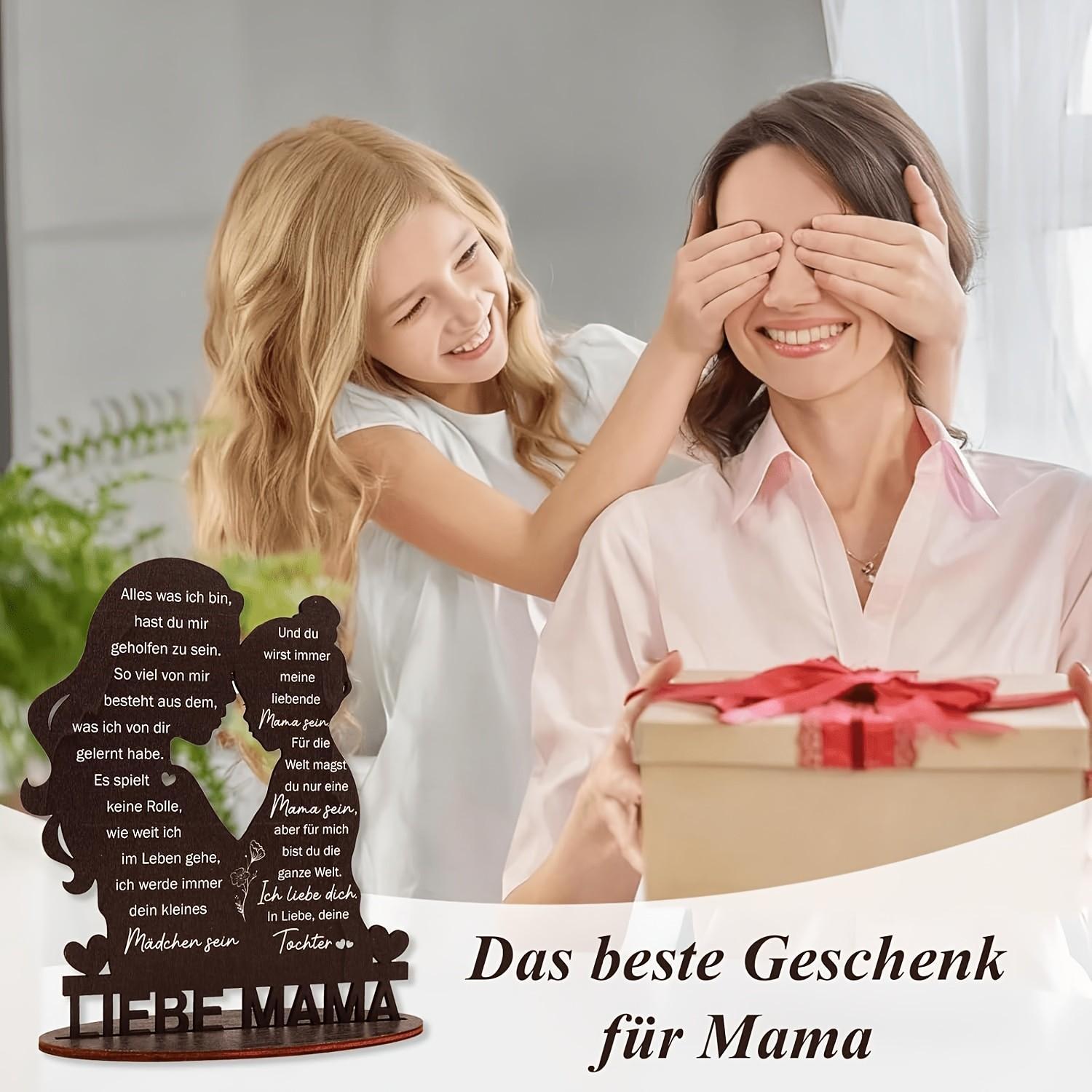 2D Plane Mother-Daughter Gift, Mom Birthday Gift, Love Mom Wooden Sign, Daughter's Gift for Mom, Christmas Calendar