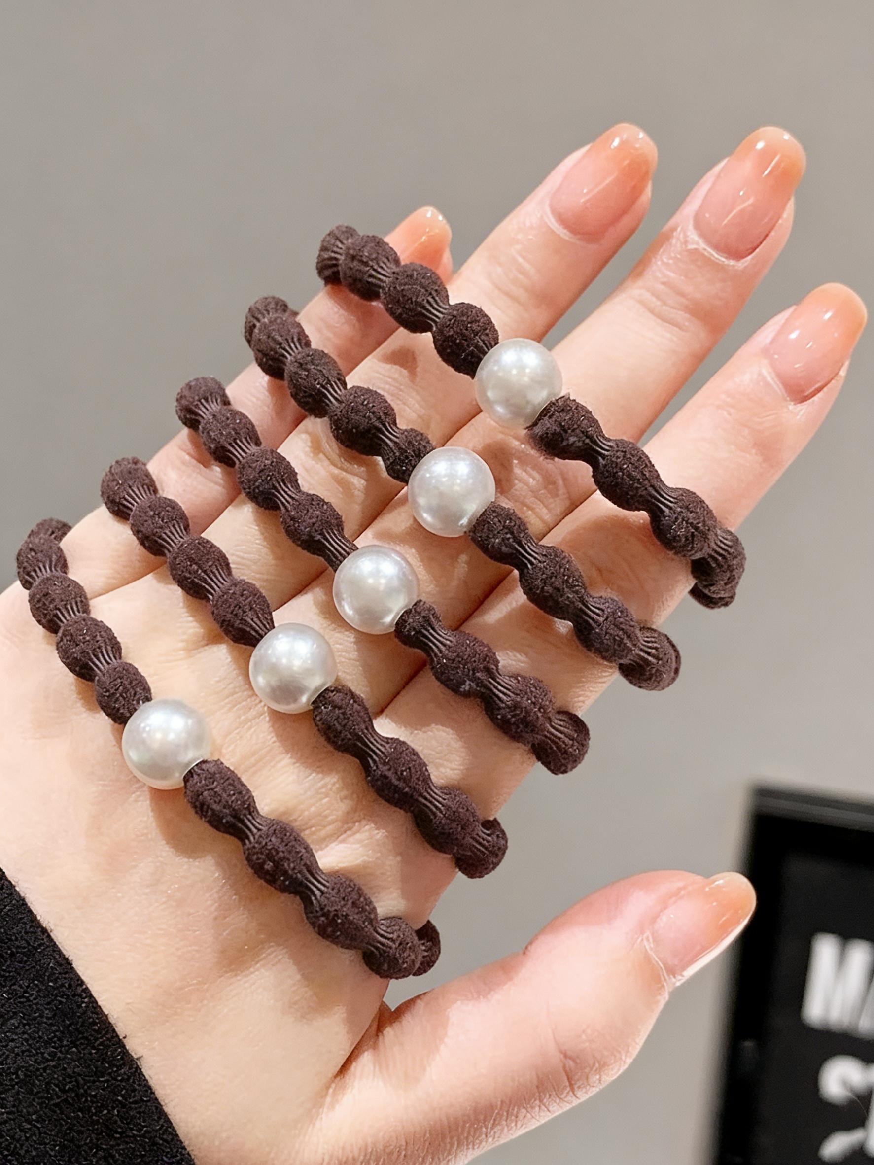 10 Pcs Solid Color Hair Ties for Women, High Elasticity Durable Rubber Bands, Simple New Design, Versatile Headwear Accessories