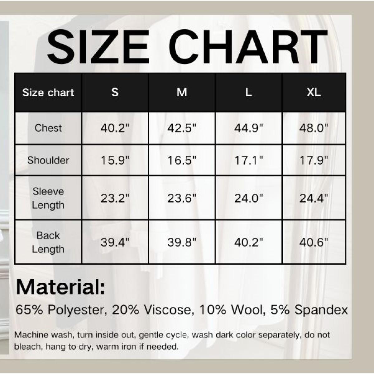 UANEO Women's Long Cardigan Wool Coat Open Front Pockets Warm Lapel Jacket Coat