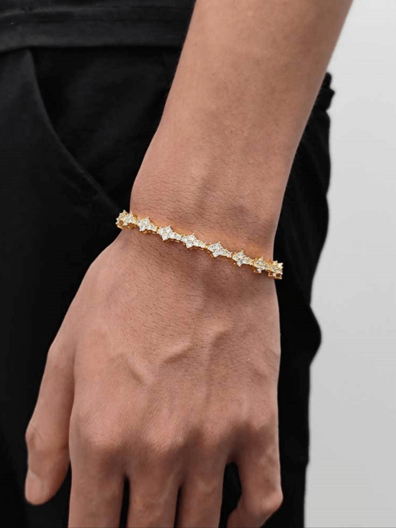 Hip-hop Style Tennis Bracelet, Alloy Chain Bracelet, Cz Bracelet, Accessories for Men and Women, Classic Sparkling Cubic Zirconia Commemorative Gift for Birthdays, Anniversaries, Exquisite Trendy Bracelet, Jewelry Bracelet, Bling Stylish Accessory