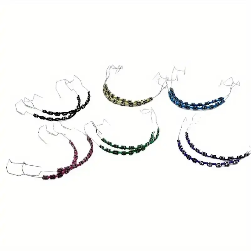 Fashionable orthodontic accessory set 1 pair 2 pieces available in multiple colors includes metal brackets and storage case suitable for boxing and simulation training helps improve training effect enhances self confidence perfect for orthodontic pat
