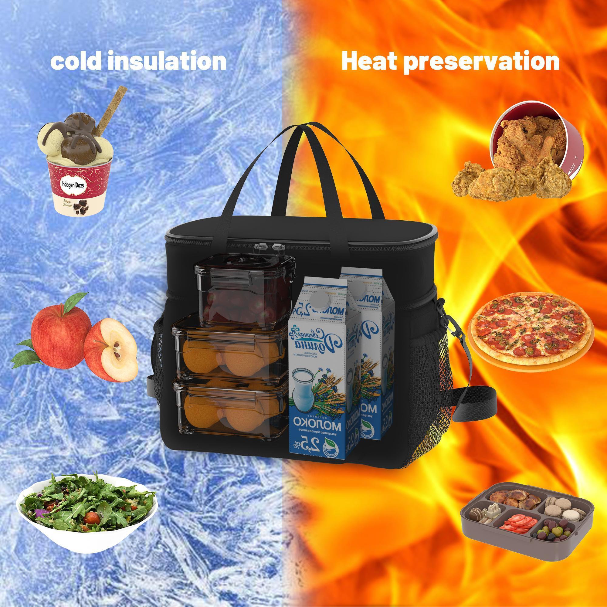 Fashion Nifogo Lunch Bag Insulated Leakproof Reusable Adjustable Strap for Office Commute Parent Child Picnic