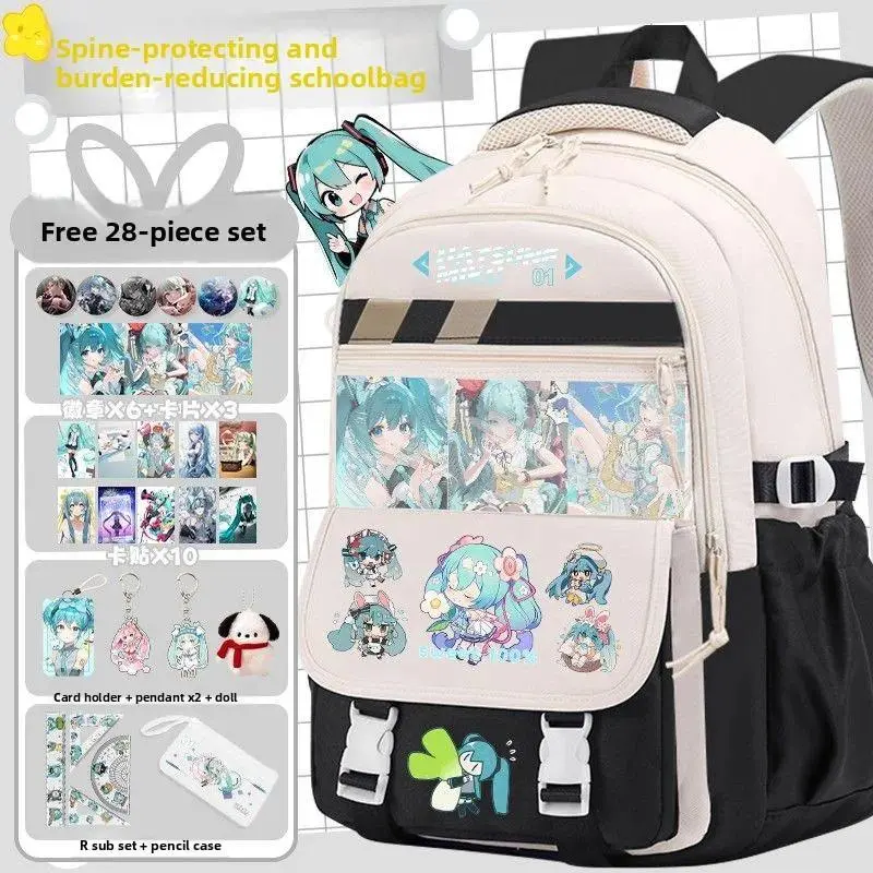 2026 New hot item Hatsune Miku Backpack Large Capacity Lightweight School Bag Ergonomic Design Cartoon Anime Bookbag Travel Laptop Gift For Fans