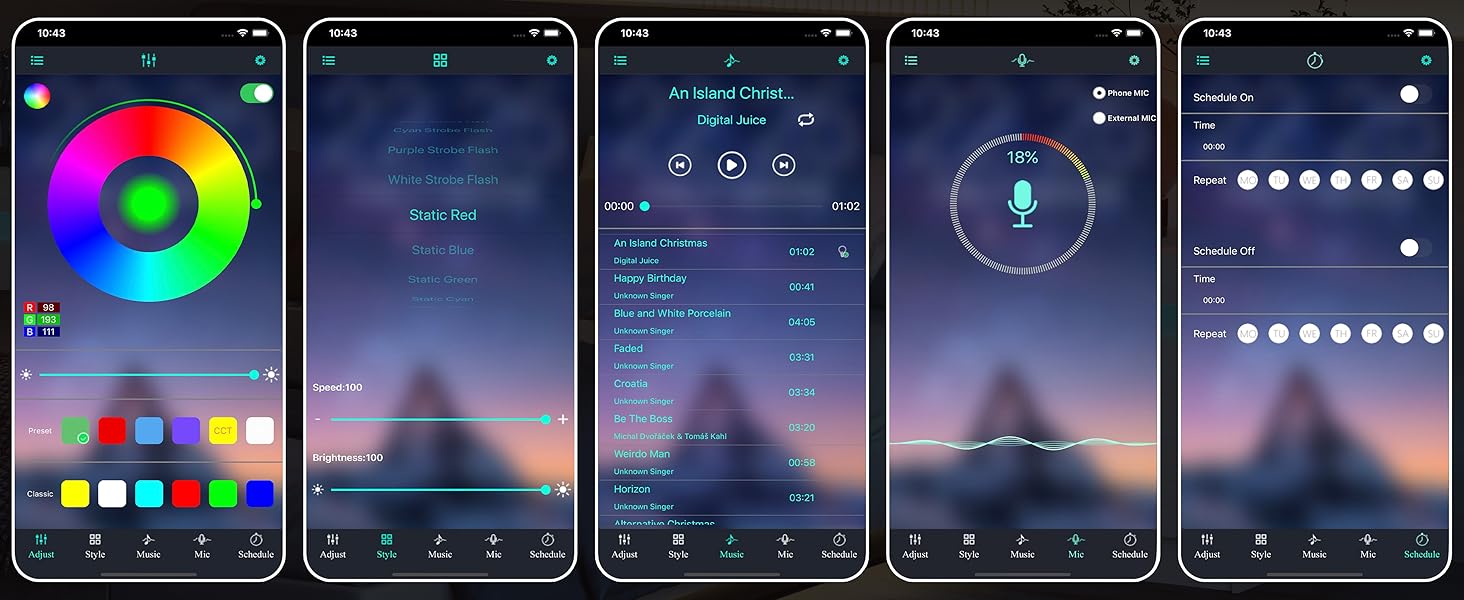 LIKIMIO Night Stand with Charging Station, Modern Nightstand with LED Light and 2 Drawers, Bedside Tables/End Table for Bedroom