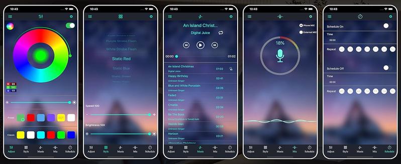 LIKIMIO Night Stand with Charging Station, Modern Nightstand with LED Light and 2 Drawers, Bedside Tables/End Table for Bedroom
