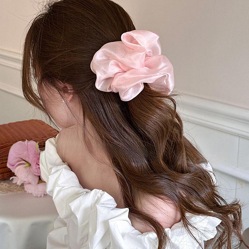 4Pcs Cream Puff Hair Scrunchies, Cute Fairy Forest Style Hair Ties for Women, Sweet Hair Accessories for Camping, Picnics, Parties & Holiday Gifts