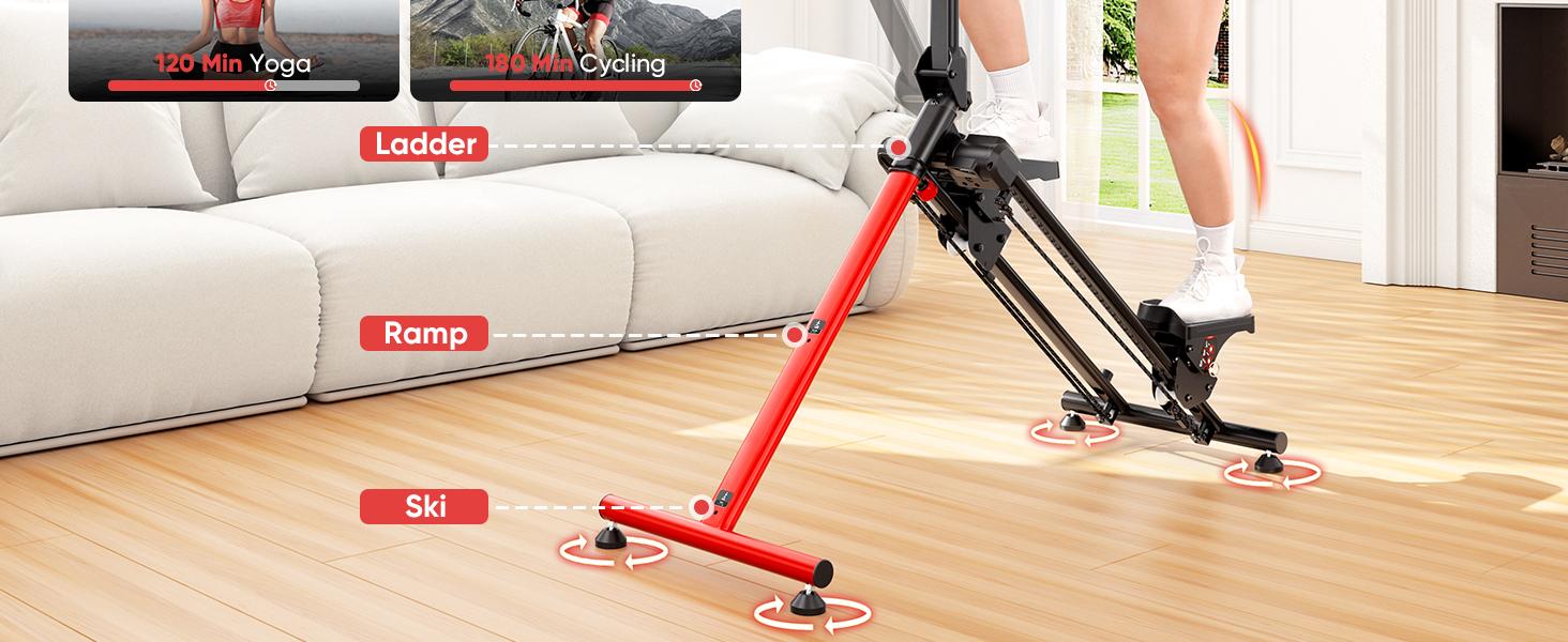 YOLEO Steppers for Exercise at Home, Adjustable Stair Stepper with 3 Workout Modes,Folding Cardio Stair Master with Ski Simulation Mode & Oversized Pedal,90% Pre-Assembled Stair Climber with Handlebar