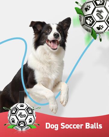 Glow in The Dark Dog Toys Soccer Ball with Straps, Outdoor Interactive Dog Toys Puppy Birthday Gifts, Dog Tug Water Toy, Light Up Dog Balls for Small & Medium Dogs（6 Inch Size 2）