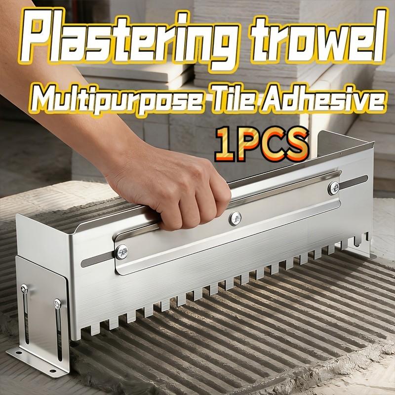 600/800 Type Straight Slot Grout Scraper, Tile Laying Tool, Adjustable 300-600mm, 12mm Square Tooth Spatula, Thick Stainless Steel