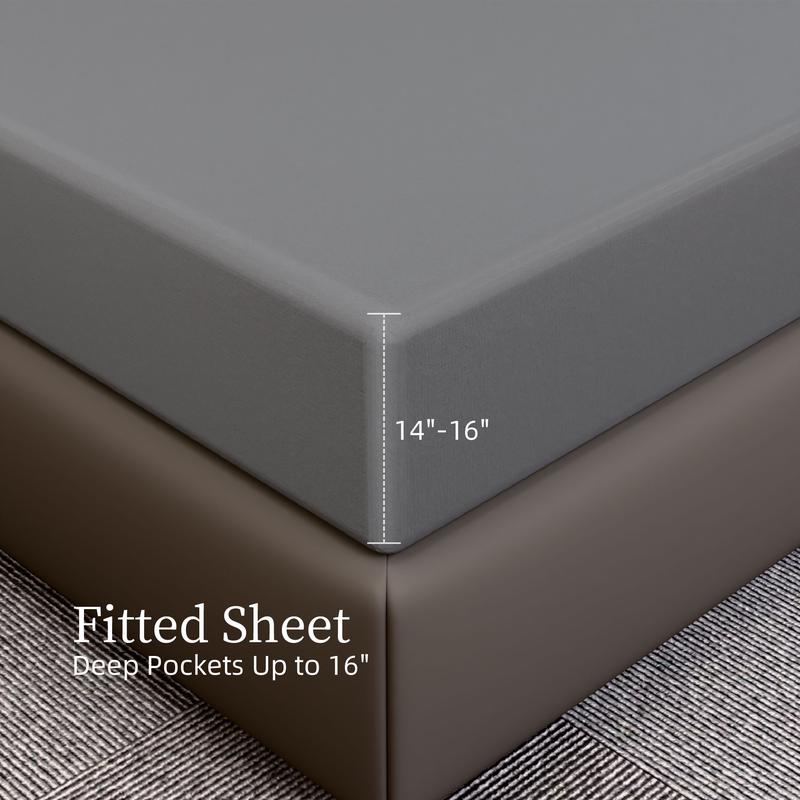 【TikTokShopBlackFriday】4-Piece Bed Sheets Set – Ultra Soft Brushed Microfiber Bedding for Bedroom, Guest Room, Dorm & Hotel – Deep Pocket Fitted Sheet, Wrinkle & Fade Resistant, Easy Care – Twin/Full/Queen/King