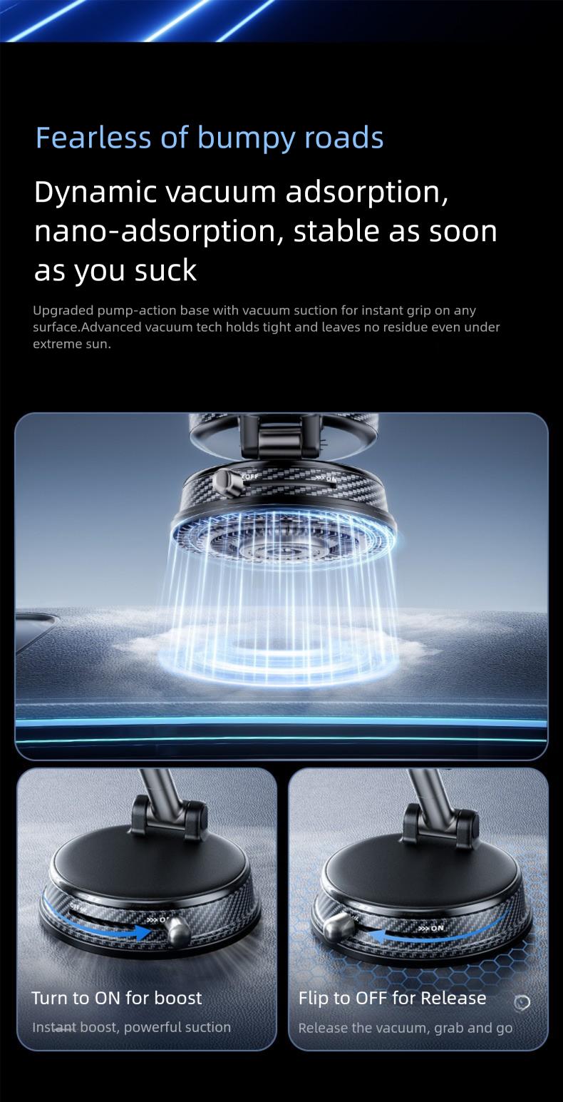 Magnetic Wireless Charging Car Phone Mount, 360 °   Rotatable Universal Holder