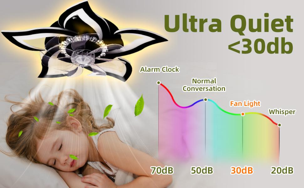 Ceiling Fans with Lights Remote Control, 27" Black, 6 Speeds 3 Light Color Lighting Low Profile Flush Mount Modern Ceiling Fan for Kitchen Bedroom