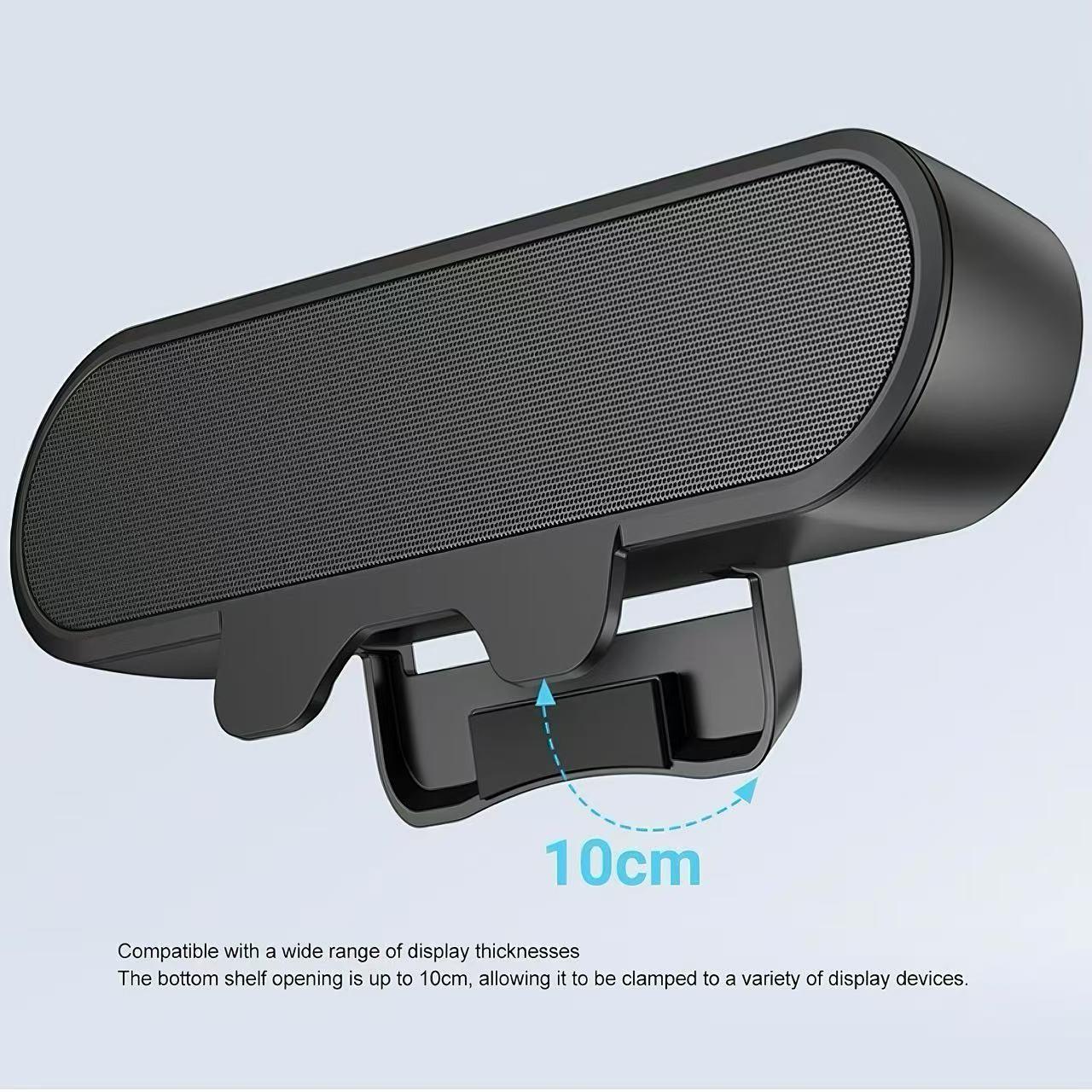 Computer speaker, monitor speaker, stereoscopic sound effect, adjustable volume, easy to clip onto the monitor without taking up space, wired audio, portable speaker, suitable for laptops, games, homes, conferences, desktops