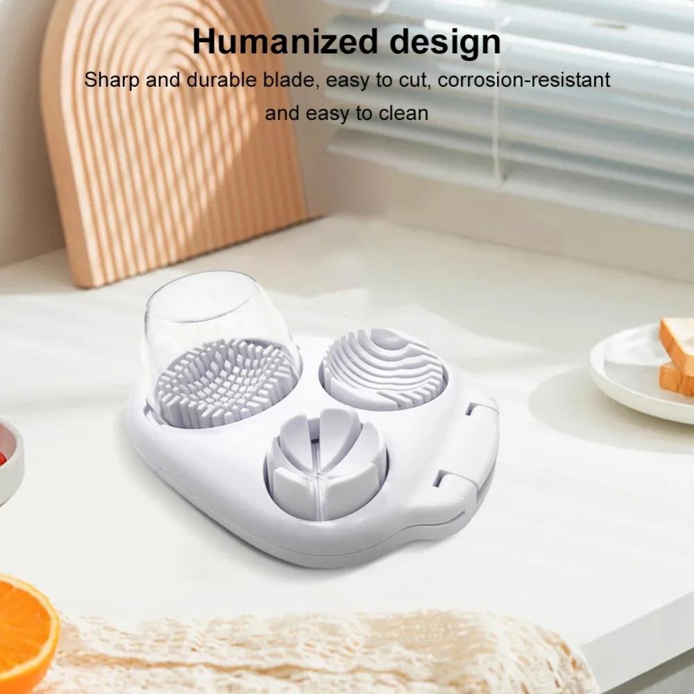 Multi-Function Kitchen Vegetable Cutter Stainless Steel 3-in-1 Egg Boiler & Slicer