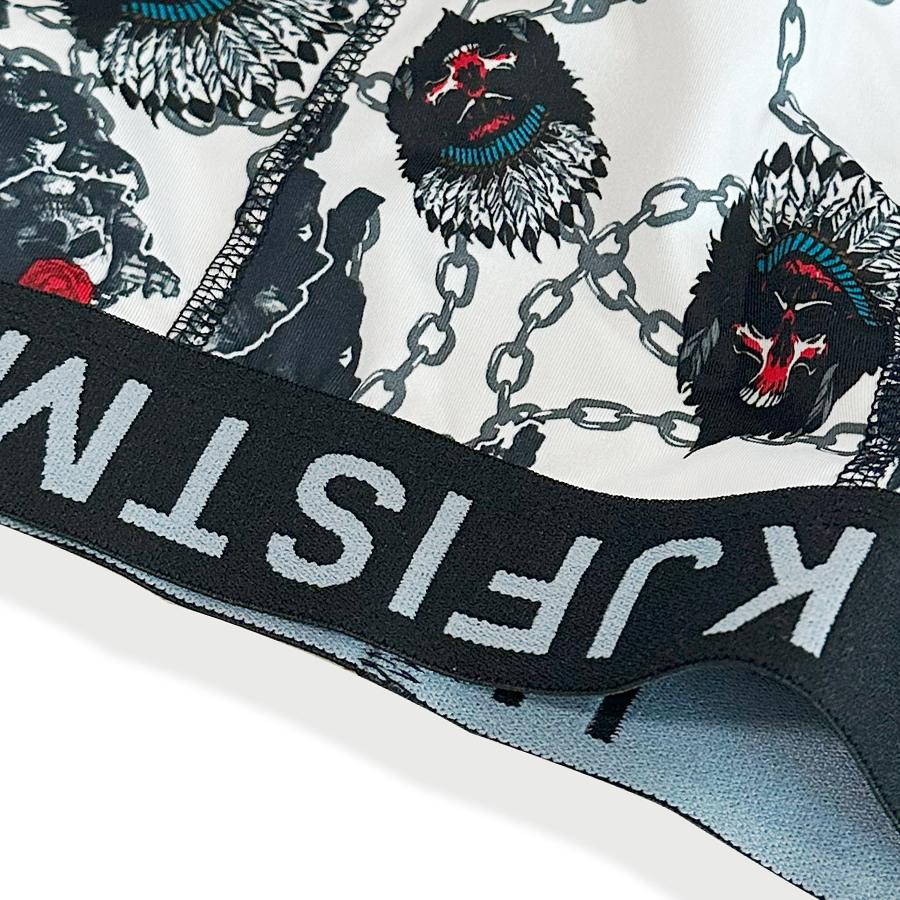 4 pieces of KJFISTMU men's boxer shorts, random 4-piece set, men's stylish printed graffiti sports underwear, comfortable fit, breathable and quick-drying. Street Style Graphics Casual Polyester Menswear