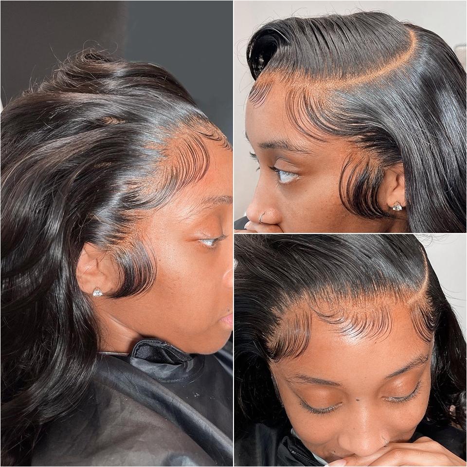 Tuneful HD Transparent 13x6 Lace Front Human Hair Wigs Raw Indian Body Wave Pre Plucked Human Hair HD Lace Frontal Wigs
