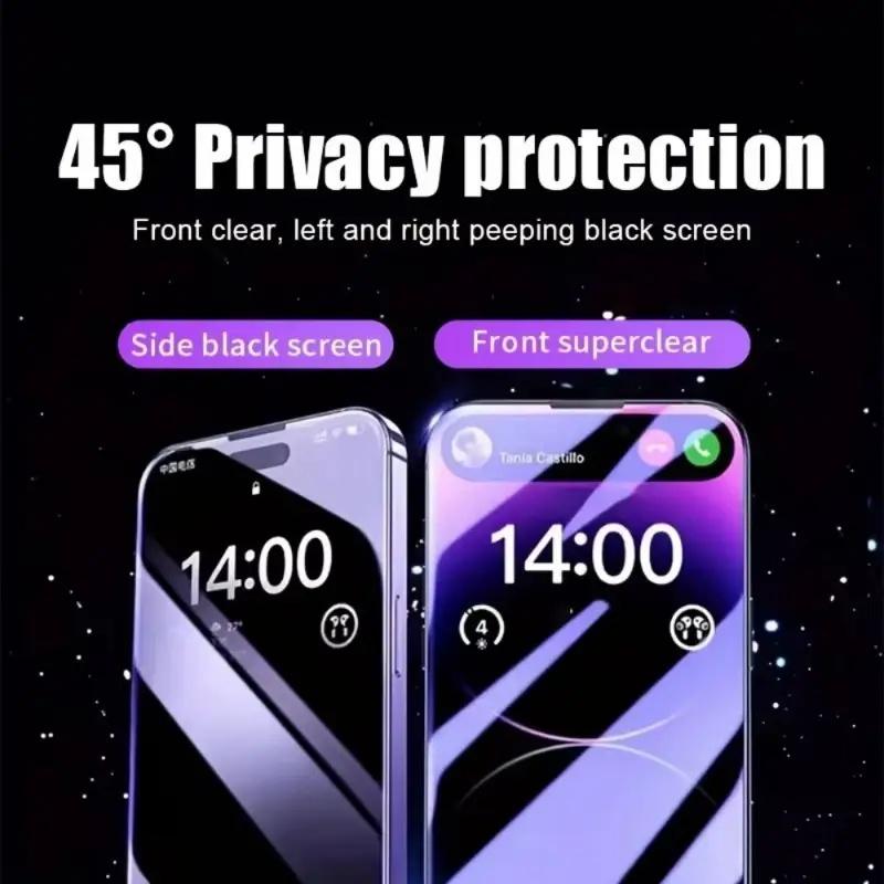 2-Pack Privacy Screen Protector Film for iPhone 17 Pro Max/pro/air/16-11, Anti-Spy Full Coverage Scratch Resistant, Dustproof Earpiece Net, Smartphone Accessories