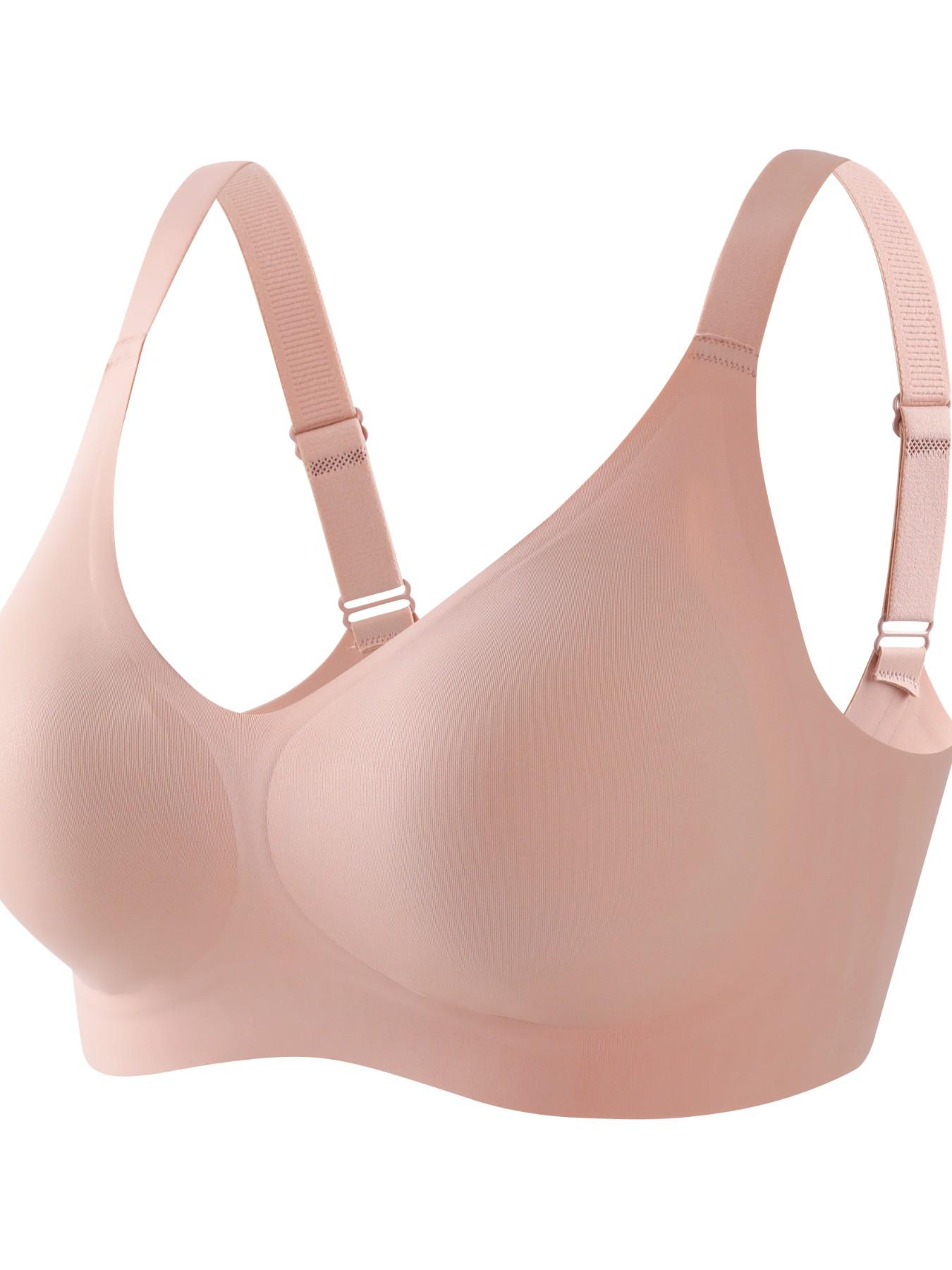 1 Pack / 6 colors, high-quality women's seamless jelly bra, four rows of three hooks, XS-XL sizes, push-up and adjustable sports vest, suitable for daily wear, parties, yoga, comfortable, breathable and skin-friendly, women's non-wire bra.