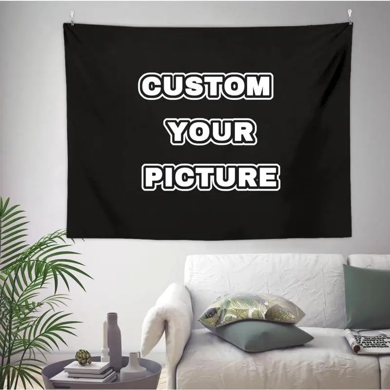 Custom Image-Upload Tapestry - Personalized Cotton-Linen Wall Decor, Custom Flags, Printing Home Goods for Bedroom, Wedding, Decoration Items, Room Decor