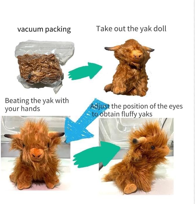 Summer Highland Cow Plush Toy,Simulation Stuffed Toy,Fluffy Toy,Animals Decoration Toy,Cute Stocking Stuffers,Home Decorative Ornament Toy, Best Gifts, Birthday Gift. Stress Soft