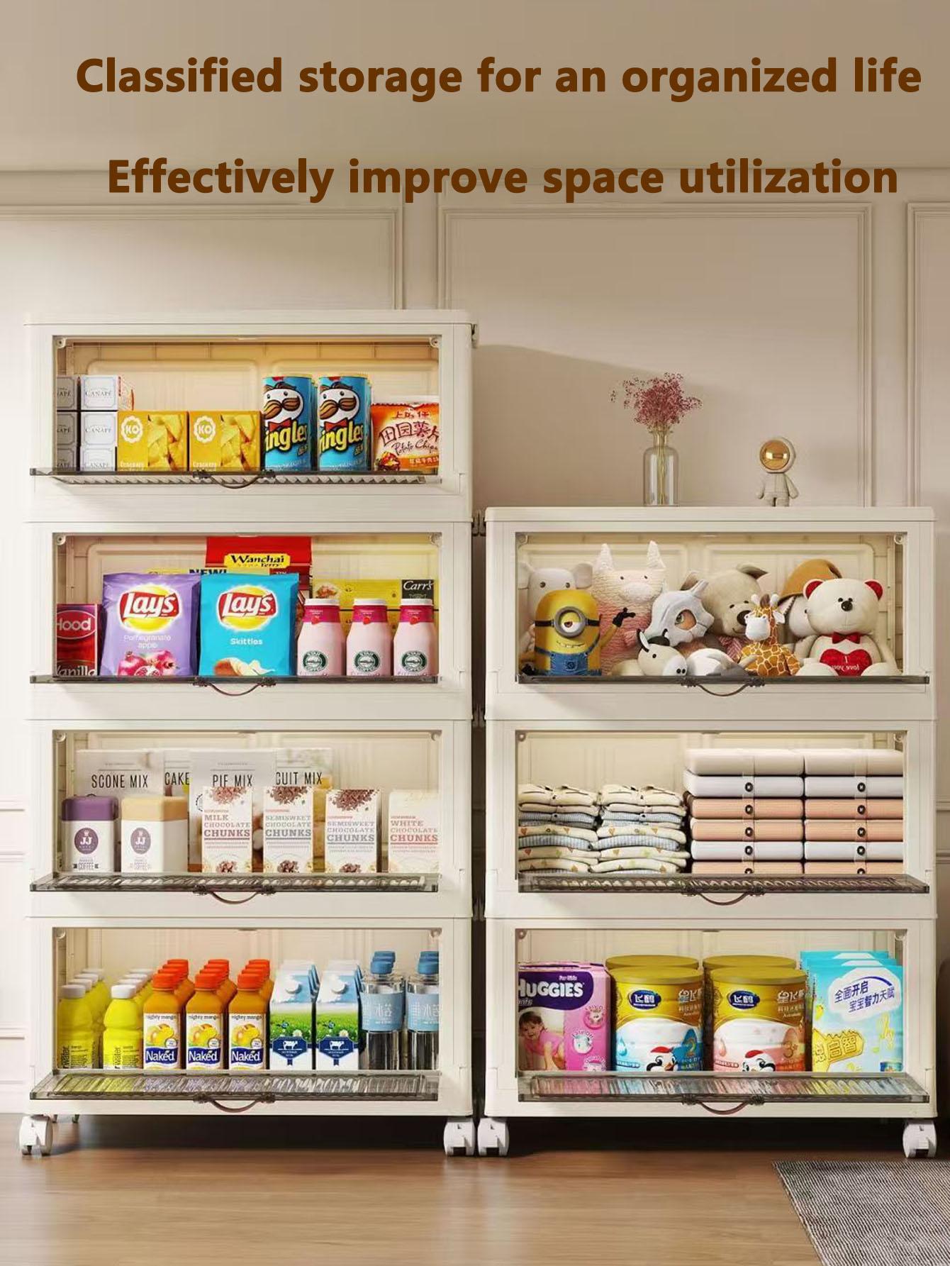 Multi-Layer, Multifunctional Storage Cabinet, Home Organizer Rack, Snack Box Holder, Easy Assembly, Space-Saving Design, Ideal for Kitchen & Living Room