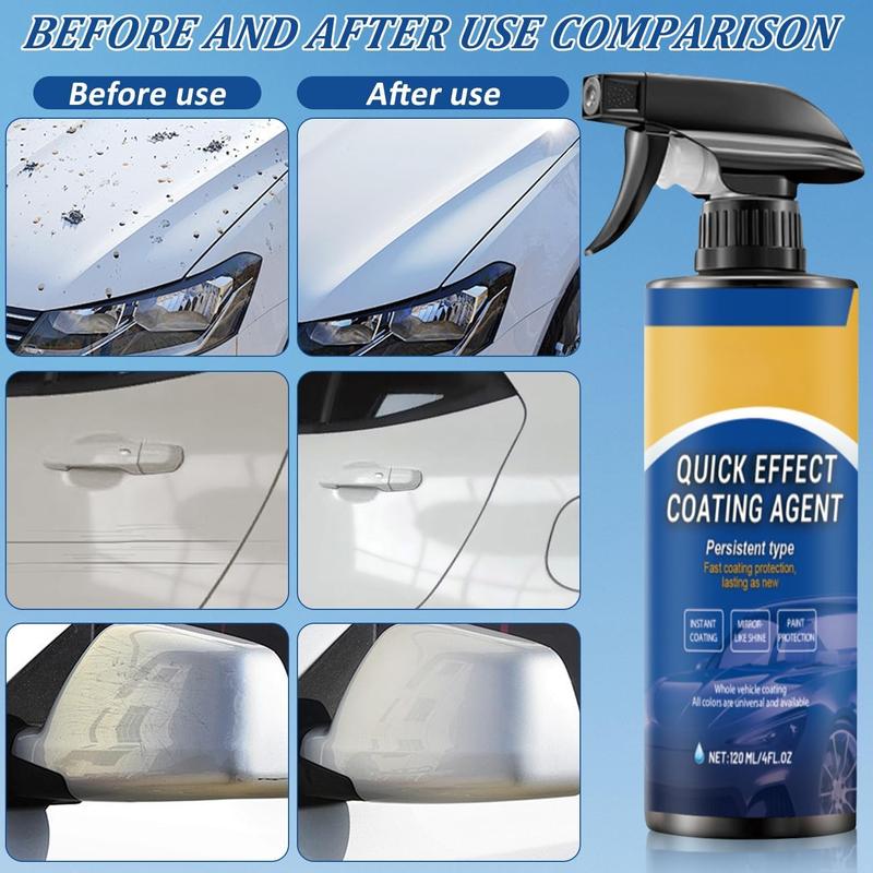 1 Pack Car Coating Spray, Spray Coating Agent, Fast Acting Coating, Car Scratch Wax Polishing Spray No Wash, Easy to Use, Multipurpose Oil Film Emulsion Glass Cleaner