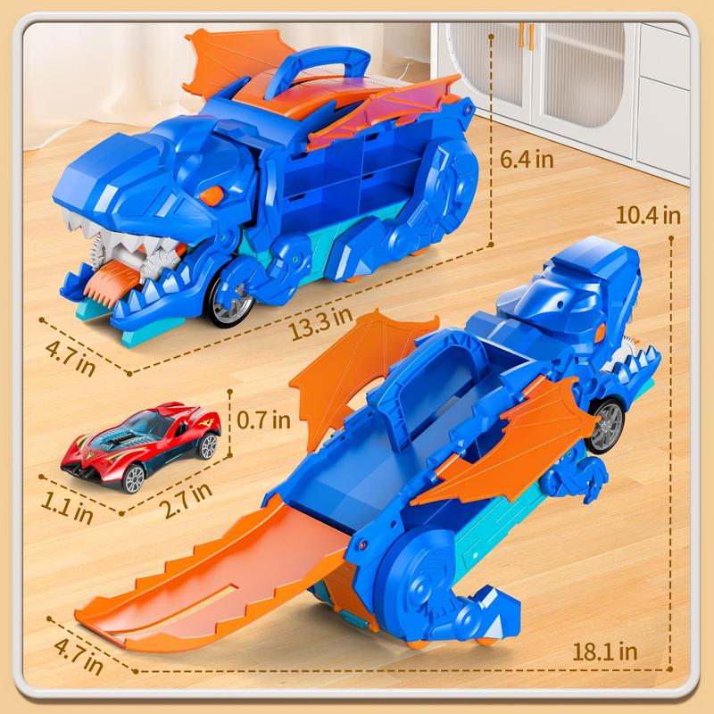 Foldable Transformable Dinosaur Truck with 10/12 Die-Cast Cars,Glide Forward,Car Track,Best Gift for Birthday/Christmas/Thanksgiving Toy Gifts Foldable Transformable Dinosaur Truck with 10/12 Die-Cast Cars,Glide Forward,Car Track,Best Gift for Birthday/Christmas/Thanksgiving Toy Gifts