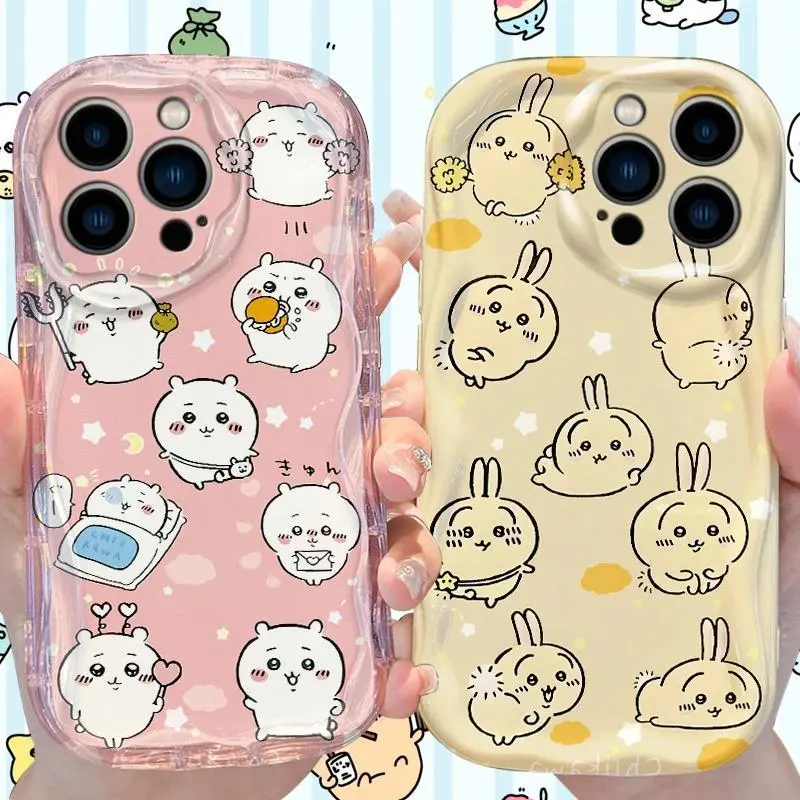 Adorable Plump Rabbit C-Chiikawas Usagi  Phone Case For iPhone 17 Promax 17Air 16 Plus 15 14 13 12 11 Pro - Transparent soft TPU Shockproof Protective Cover Gift For Birthday Halloween Christmas
