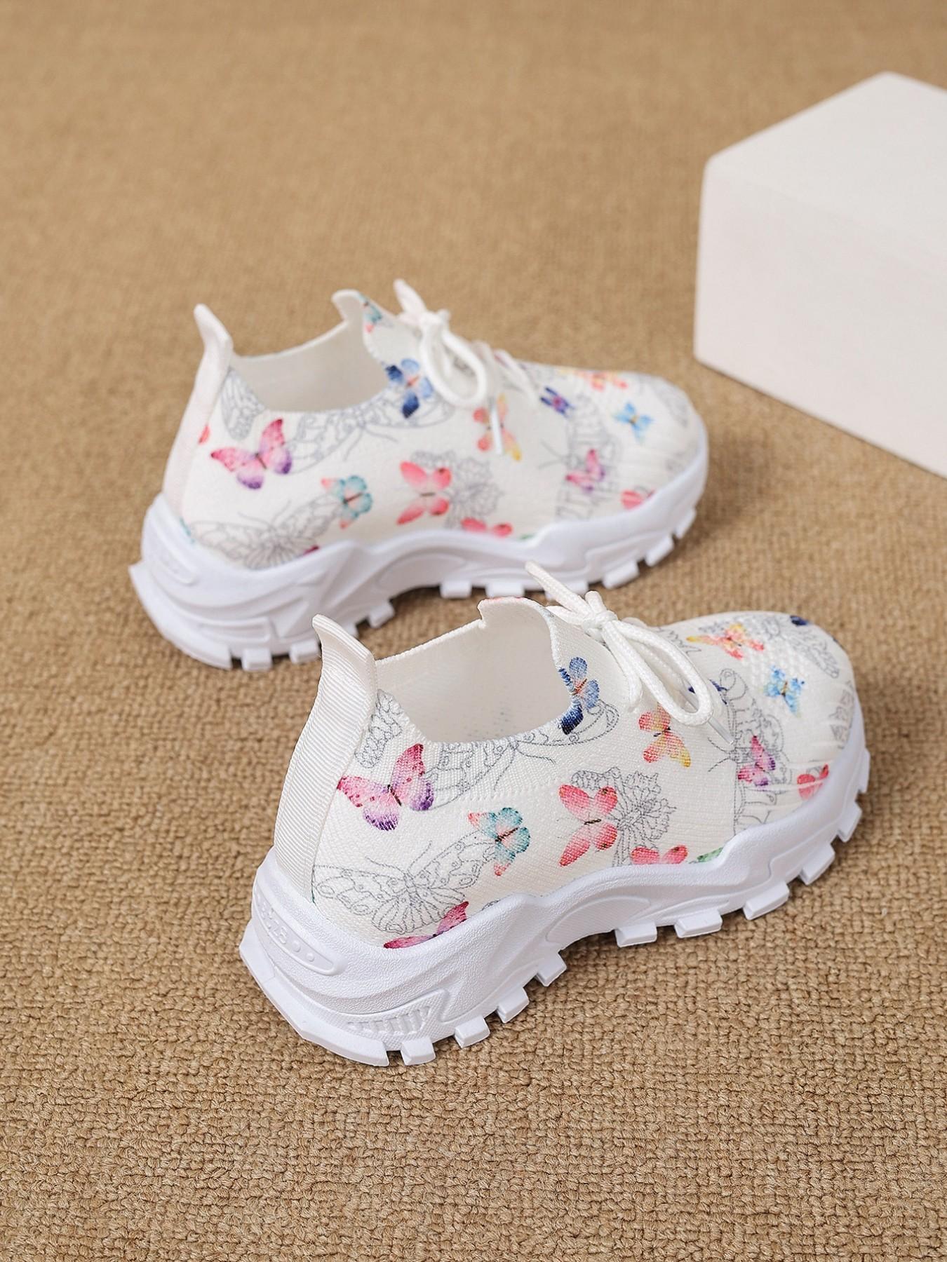 Girls' Spring & Fall Fashion Sneakers, Soft Anti-Slip Comfortable Lightweight Breathable Easy Wear, Elegant Butterfly Pattern Outdoor Shoes Girls' Spring & Fall Fashion Sneakers, Soft Anti-Slip Comfortable Lightweight Breathable Easy Wear, Elegant Butterfly Pattern Outdoor Shoes
