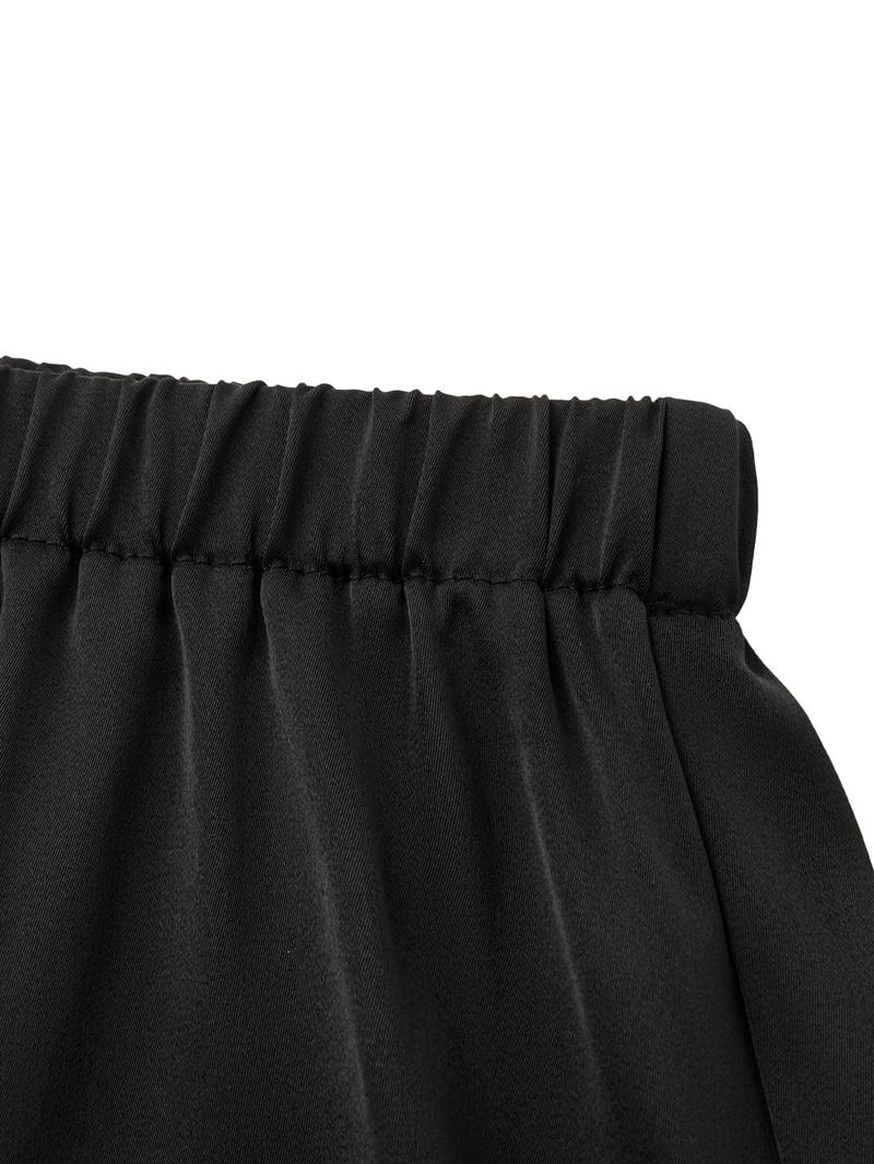 Women's Satin Silk Lace Shorts, Mid-Waist Mini Skirt, Luxurious Party Dress, French Style, Fashion Versatile Pants