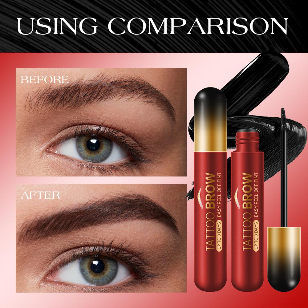 Peel-off Eyebrow Gel, Semi-permanent Brow Tint, Waterproof and Sweat-resistant, Long-lasting Color, Natural & Voluminous Brow Shape, Easy Peel-off Removal, Creates 3D Wild Brows.