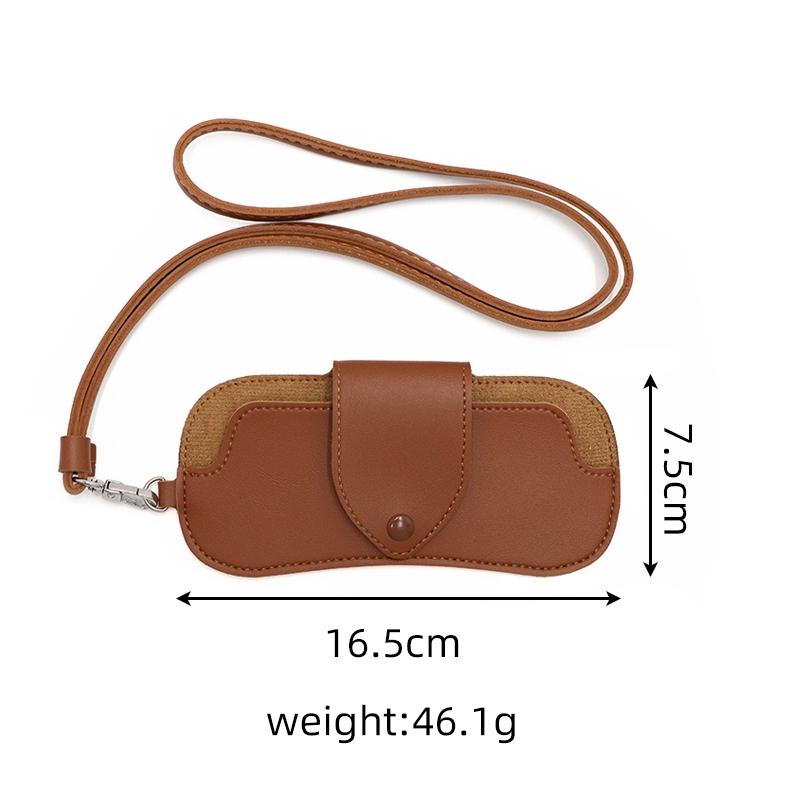 Creative Fashion Neck Strap Glasses Case, All-Season Unisex Artificial Leather, Perfect Gift for Birthdays, Anniversaries, Graduation