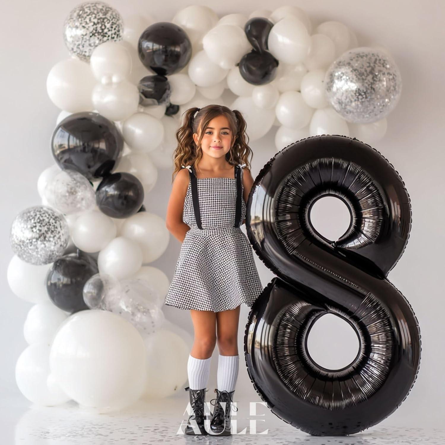32-Inch Number Aluminum Foil Balloon, Customizable 0-9 Numbers, Perfect for Birthday Parties, Halloween, Christmas, Graduation, Mother's Day, Number Balloons, Party Balloons Decorations
