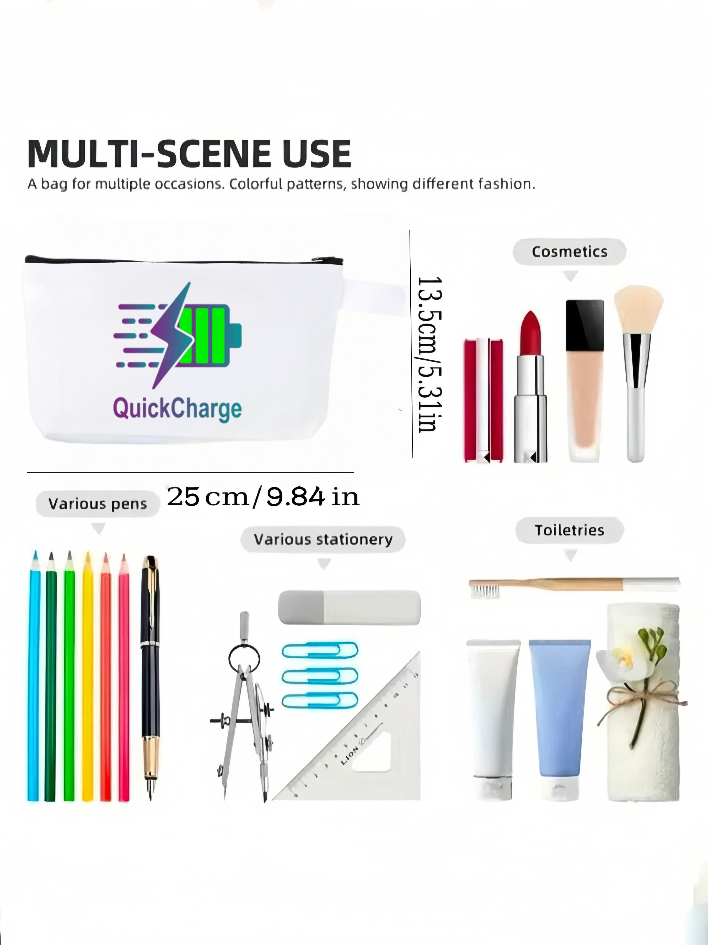 Quickcharge Makeup Organizer Bag, Trendy Fast Charge Design, Durable Canvas Material, Holds Cosmetics and Brushes, Stylish Storage Solution