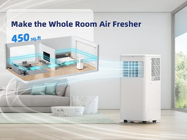 【TikTokShopSpringGlowUp】Antarctic Star Portable Air Conditioner 8000 BTU (ASHRAE), Remote Control, Fan Mode, Cools 250sq.ft, 24 Hour Timer, Quiet Operation, 2 Fan Speed for Bedroom Office Home Dorm.smartliving