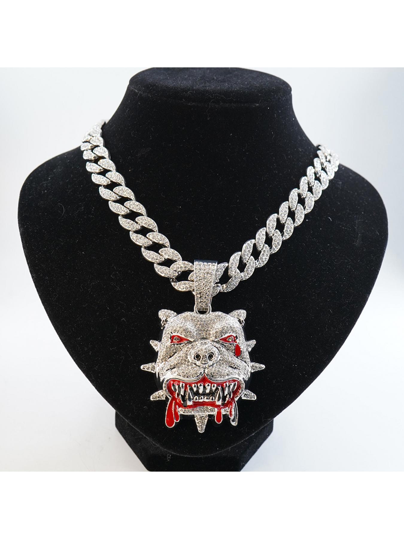 Hip-hop personalized bulldog pendant necklace, trendy, stylish, and cool men's accessory