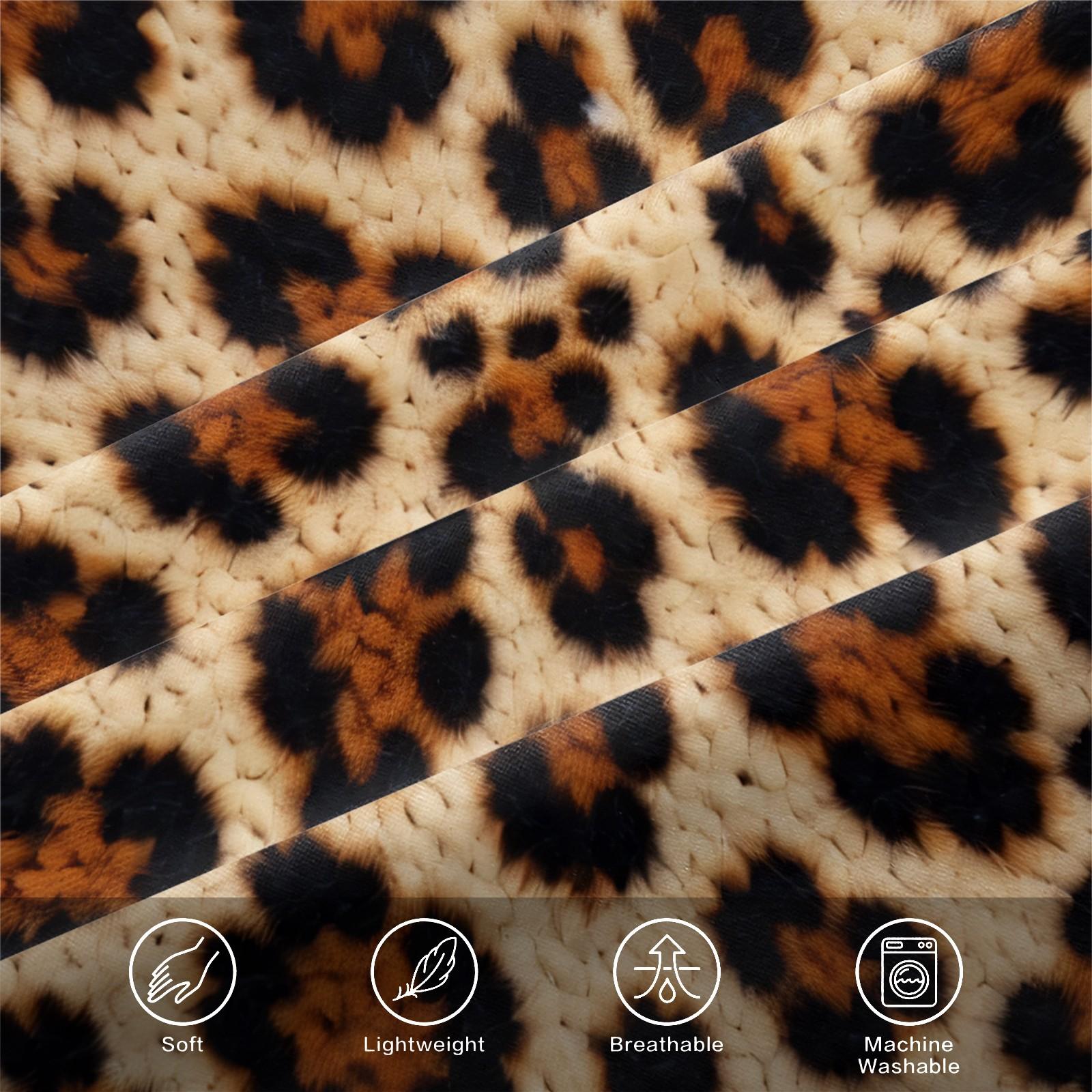 3Pcs Leopard Print Fitted Sheet Set, Retro Luxury Bedding Set, Soft and Breathable Fabric, Deep Pocket Design, Easy to Clean, Ideal for Fashionable Young Women's Bedroom Decor