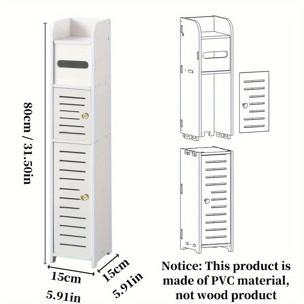 Space-Saving Bathroom Storage Cabinet, Toilet Side Organizer with Paper Holder, Compact Shelf for Small Spaces, Ideal for Bathrooms