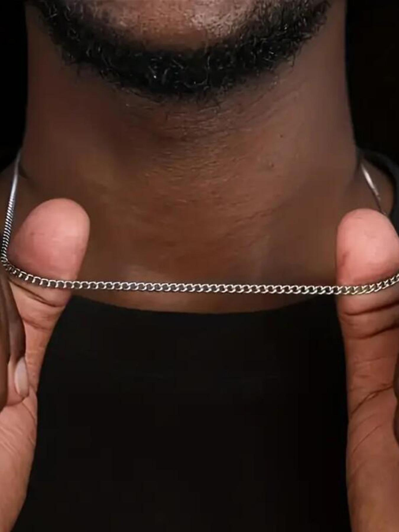 Unisex Street Style Chunky Chain Necklace, Cuban Link Necklace, Stackable Clavicle Chain, Casual Trendy Minimalist Chain Necklace, Fashionable Jewelry, Men Accessories