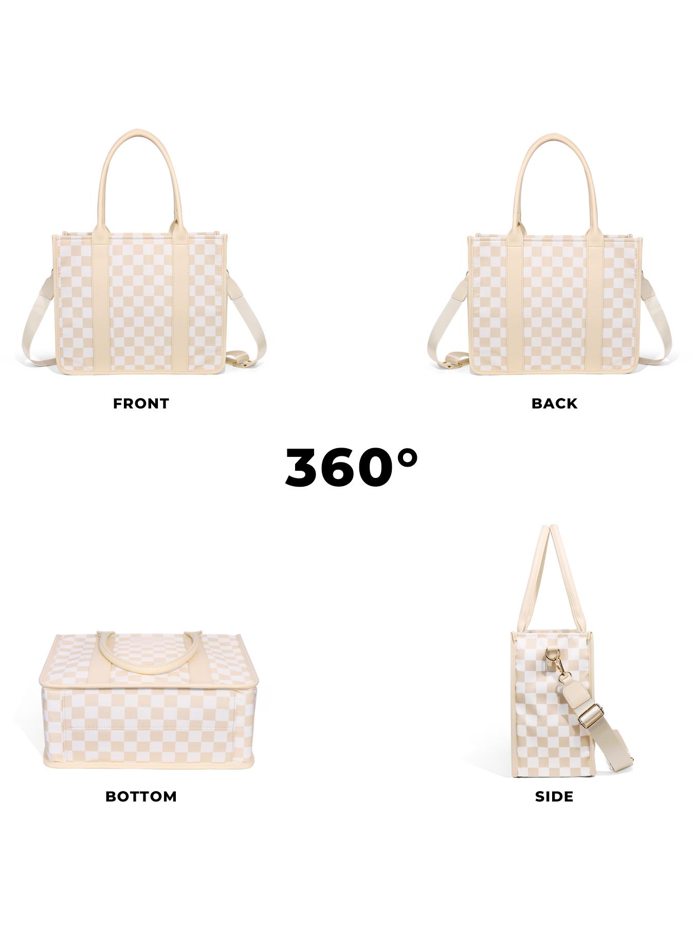 Large Women'S Casual Plaid Checkered Crossbody Shoulder Bag with Adjustable Detachable Strap, Large Capacity Fashion Tote Bag for Women, Versatile High-quality Daily Commuting Bag, Parties|Stylish Handbag Shoulder Bag