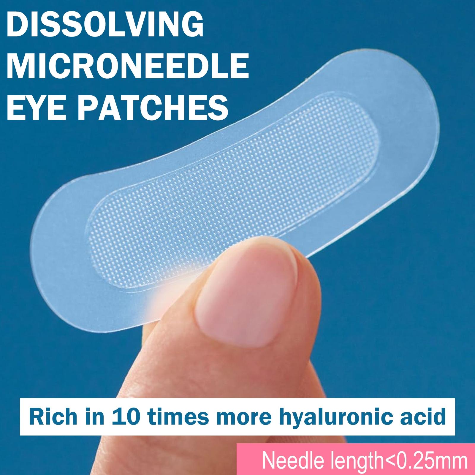 2pcs Hyaluronic Acid Micro Needle Eye Mask, Injected Retinol & Peptides, for Eyes Face Nose, Strong Moisture Tightening Glow
