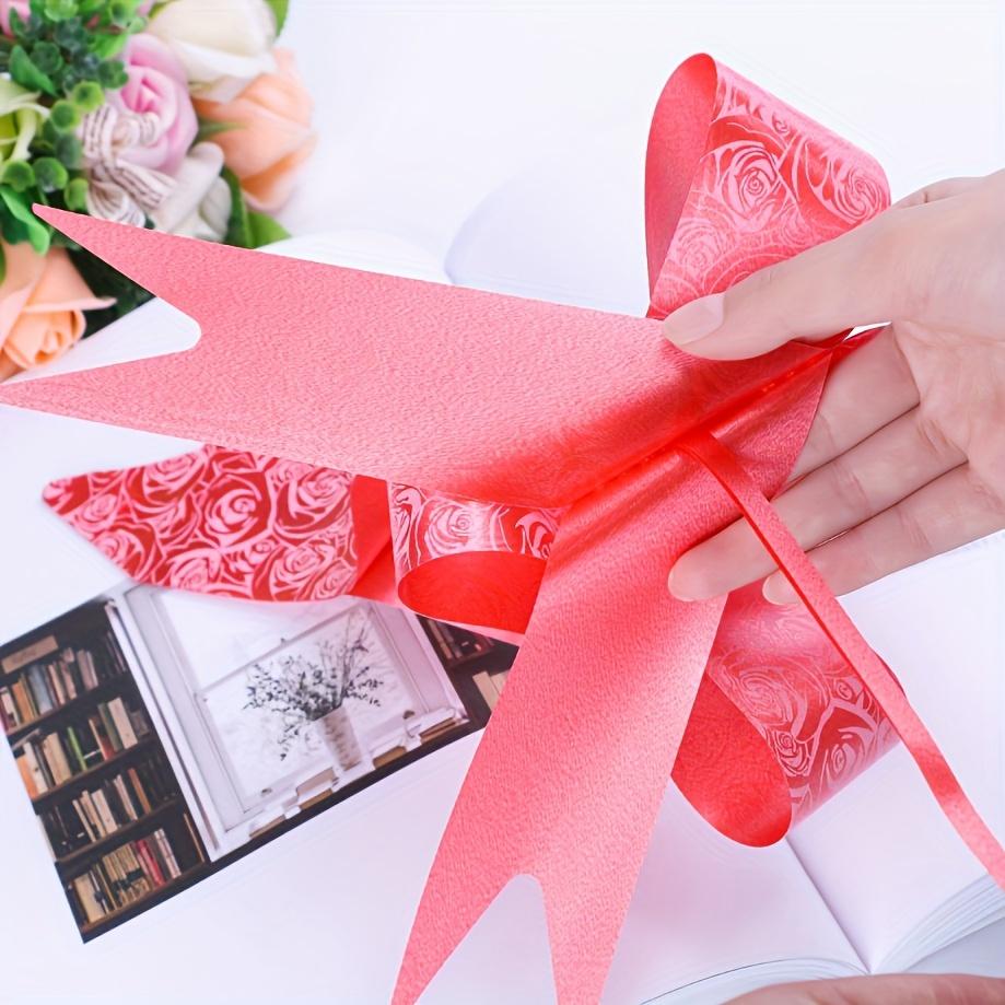 20pcs Rose Print Pull Bows 10 Colors 5.5Inch Large Pull Bows Ribbon Perfect for Gift Box And Bag Wrapping, Basket Decoration, Christmas Tree Decor, Weddings, Birthdays And Party