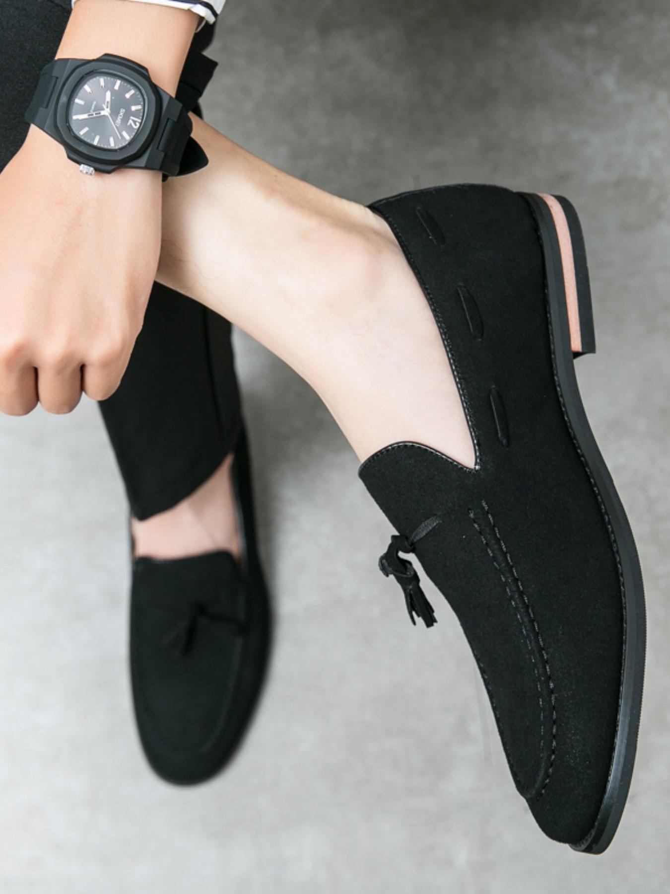 Men's Suede Lurex Loafers, Slip-On Casual Business Formal Shoes, Daily Wear Versatile Footwear, Comfortable and Stylish Design, Rubber
